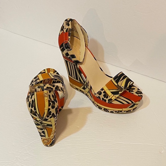 Multi Print Wedge Heel Sandals - Picture 7 of 12